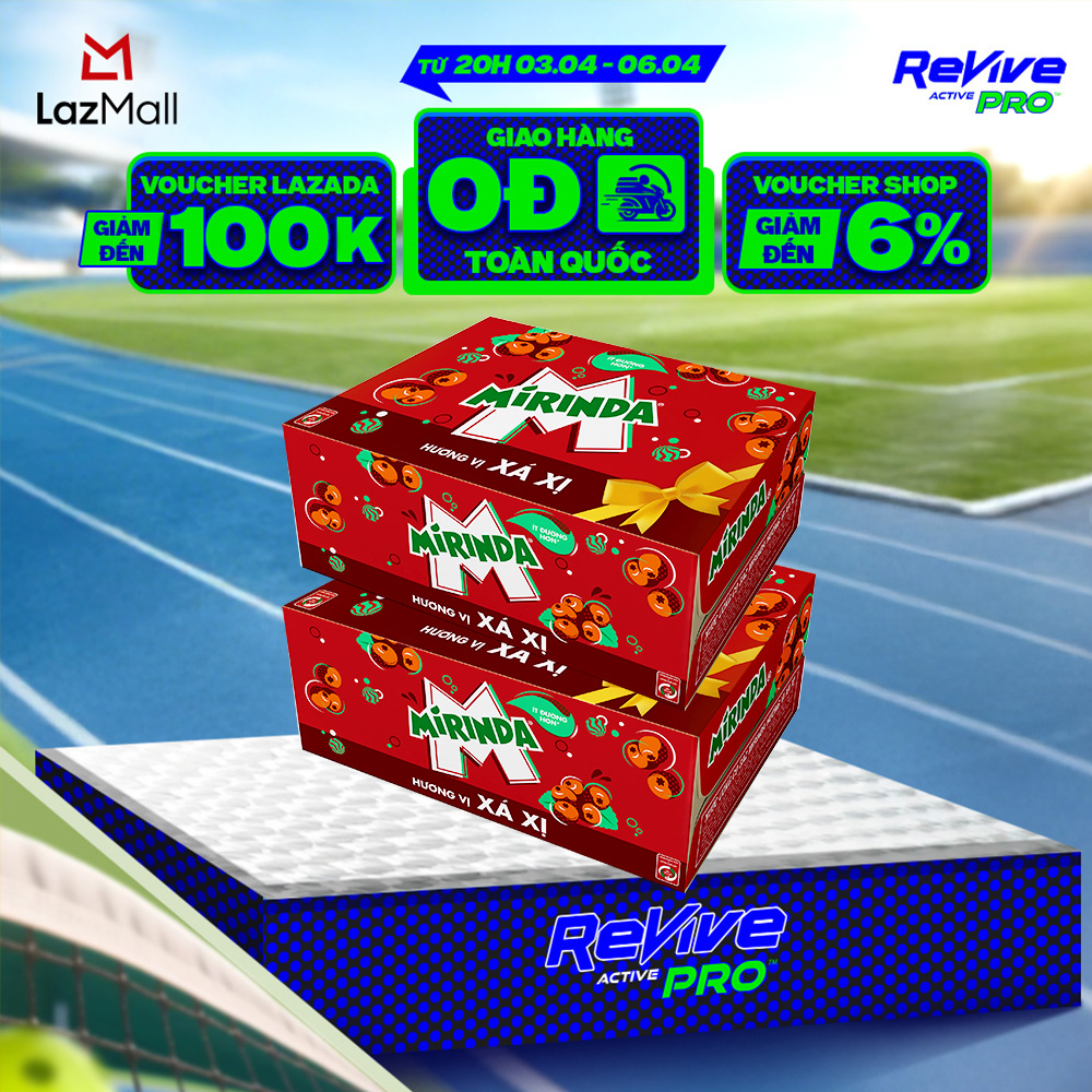 [SALE 4.4] Combo 2 Thùng 24 Lon Nước Ngọt Giải Khát Có Gaz Mirinda Xá Xị (320ml/lon)