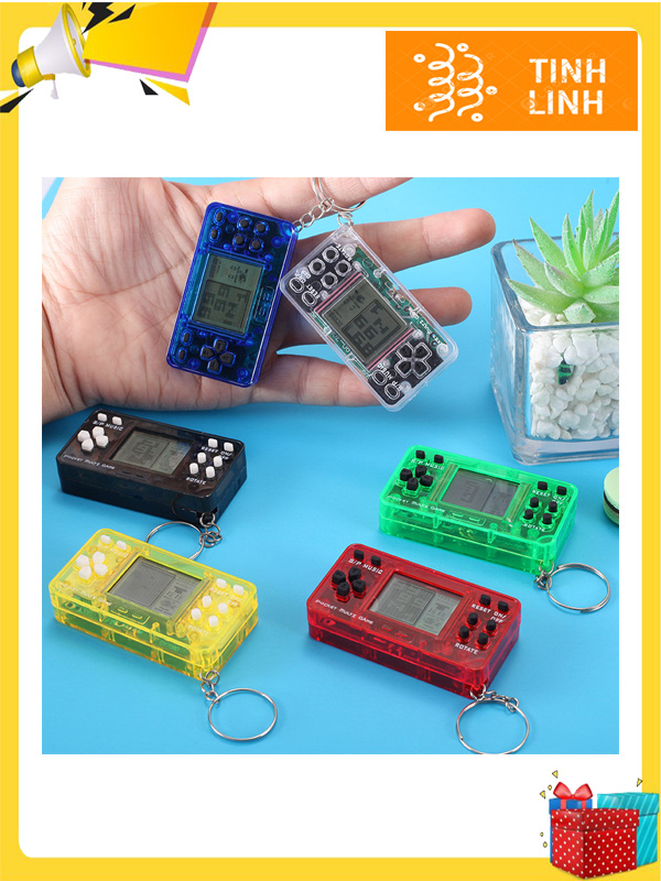Móc khóa máy chơi game, mốc khóa mini máy chơi game xếp gạch