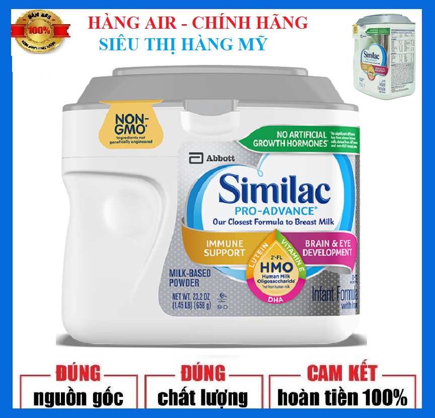 Sữa similac advance non gmo - hmo 658g mỹ - cho bé phát triển trí não và thể chất toàn diện