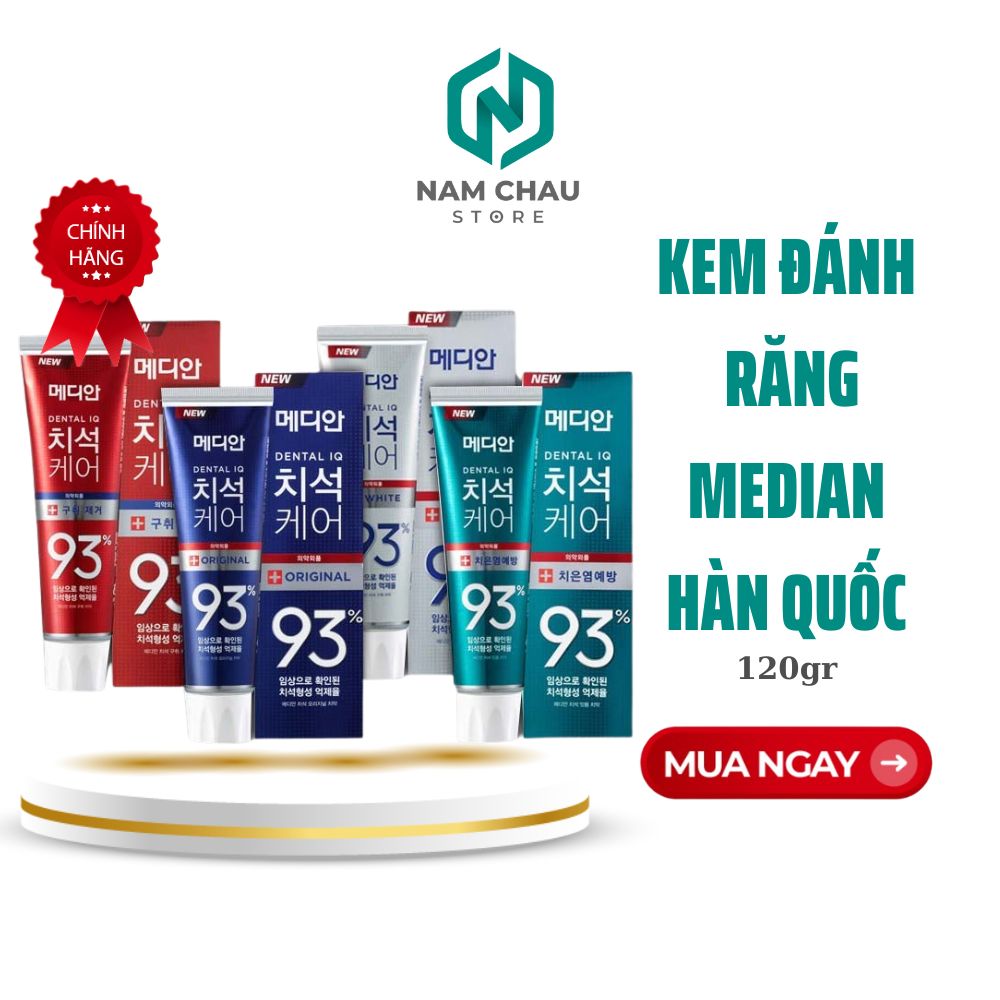 Kem đánh răng Median Hàn Quốc 93% trắng răng thơm miệng 120gr