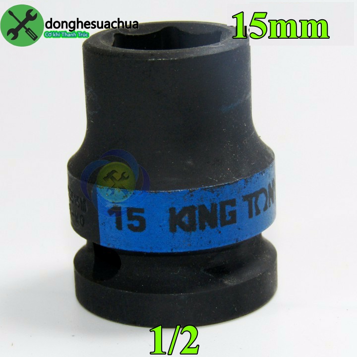 Tuýp 15mm loại 1/2 kingtony 453515m ngắn 6 cạnh màu đen