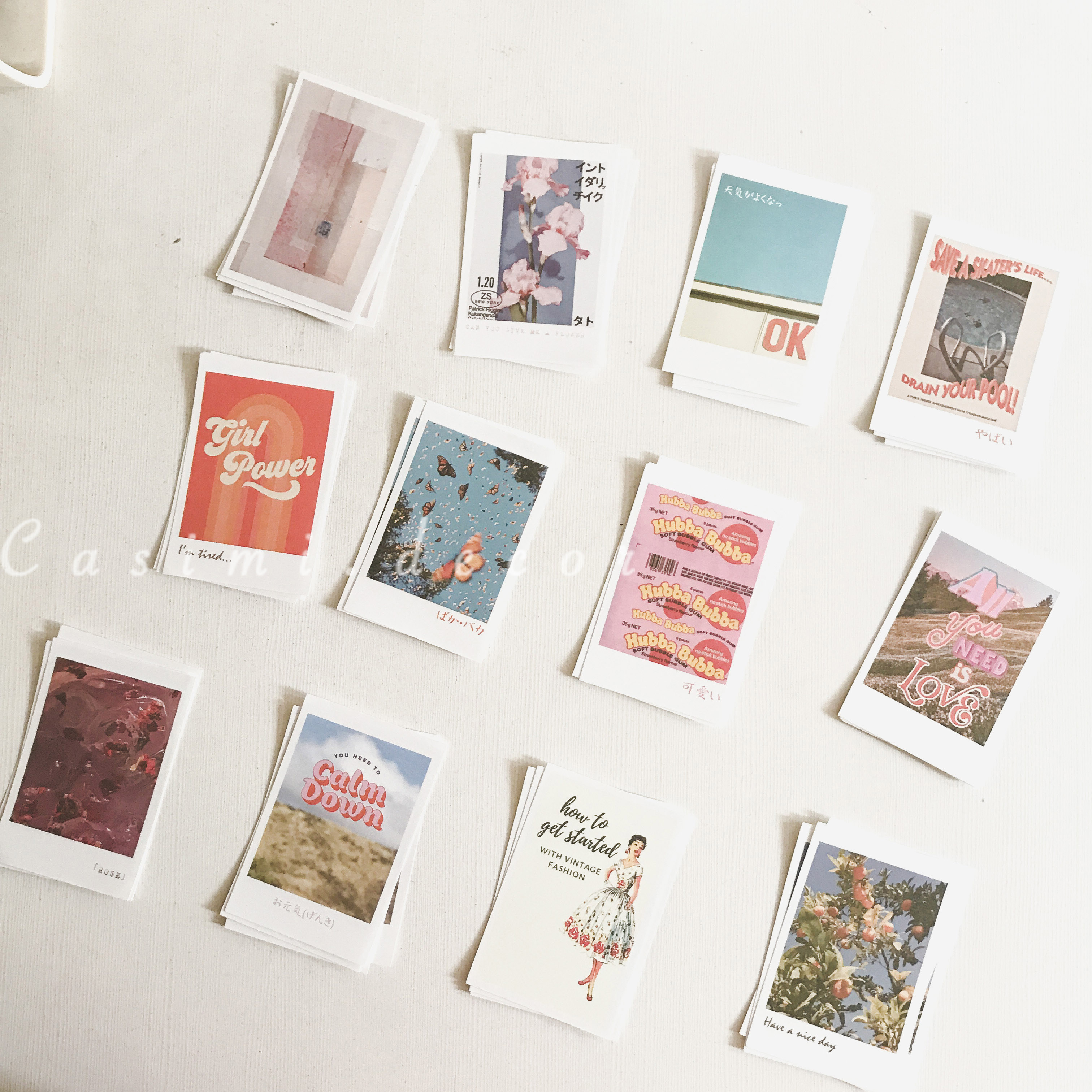 [FOLLOW NHẬN MÃ] 12 bìa ảnh giấy The Moment set B POSTCARD vintage trang trí bàn học, dán tường kiểu Hàn Casimi Decor
