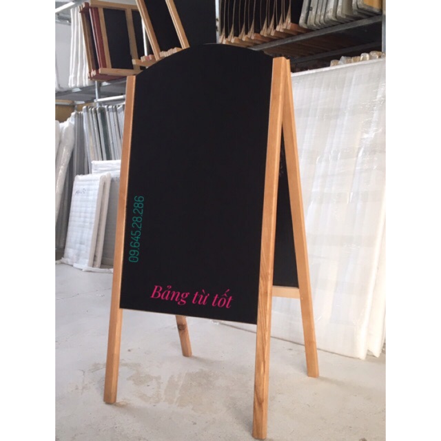 Bảng menu đen 2 mặt mái vòm 60*120 cm ( Tặng bút dạ quang, hộp phấn màu)