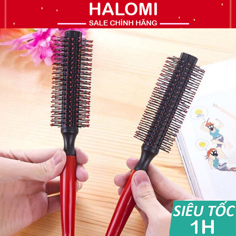 Lược tròn đỏ tạo phồng tóc tạo nếp tóc nam nữ, lược màu đỏ, lược chải tóc tạo kiểu _ halomi store