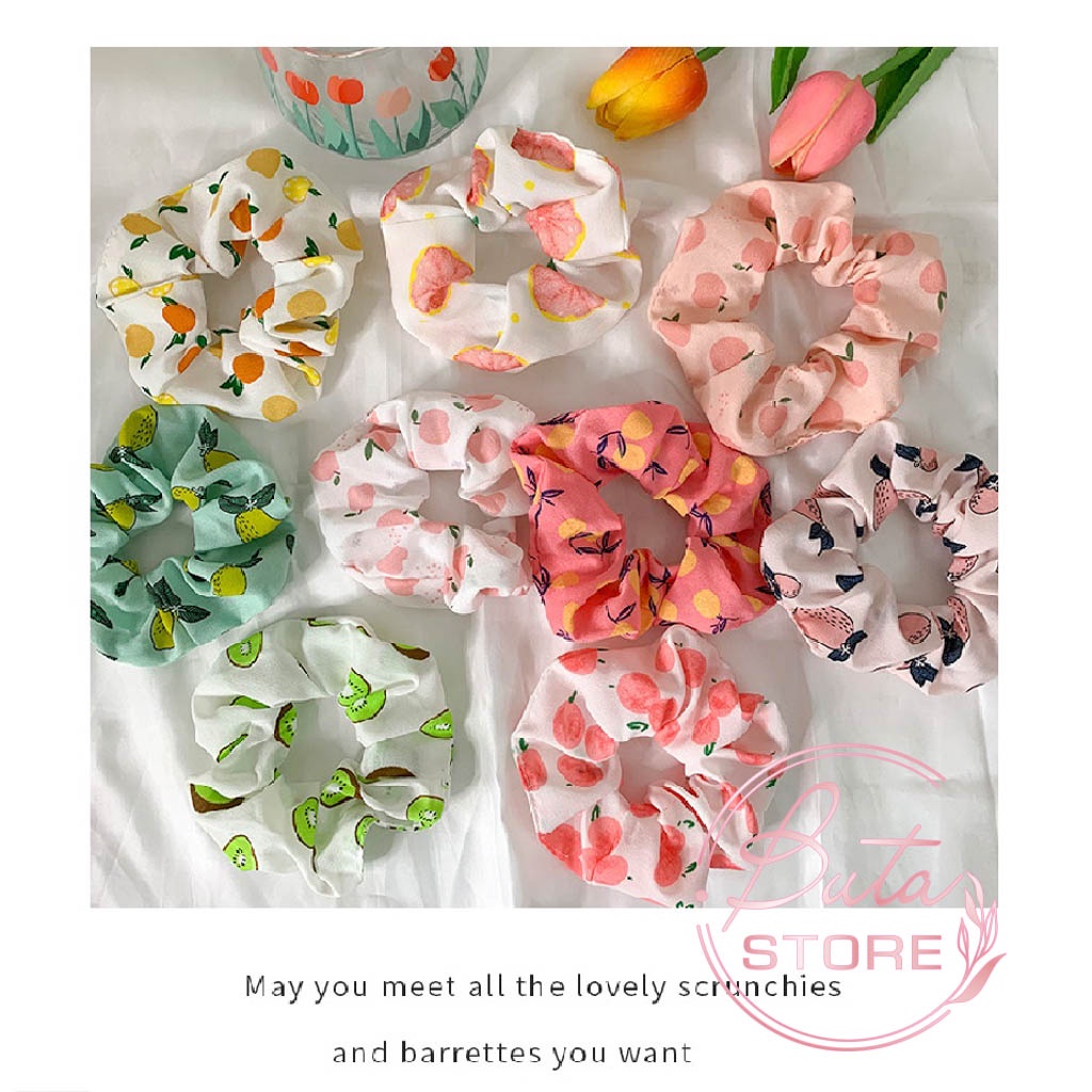 Dây buộc tóc scrunchies nhiều loại trái cây dễ thương buta sc23