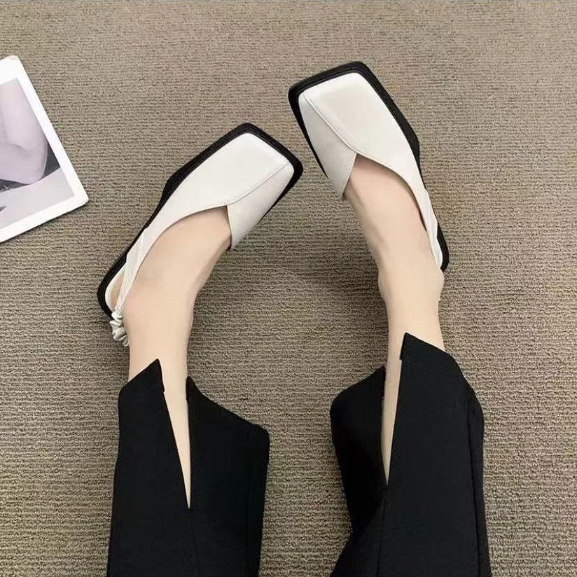 Sandal nữ mũi vuông đế đúc 3f da mềm êm chân quai hậu chun- - FORM TO lamlam868