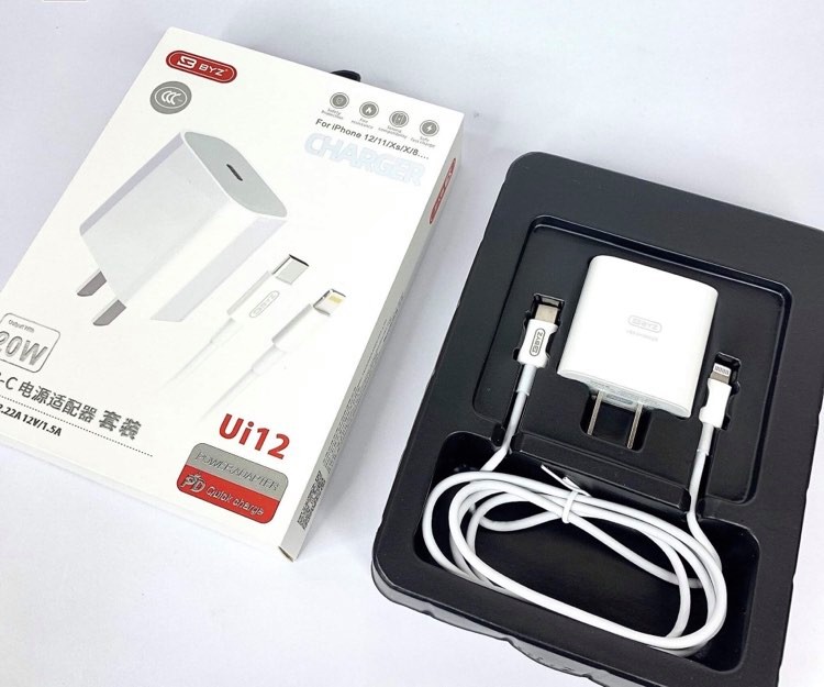 Bộ sạc iphone 20w USB-C To Lightning chính hãng BYZ Ui12