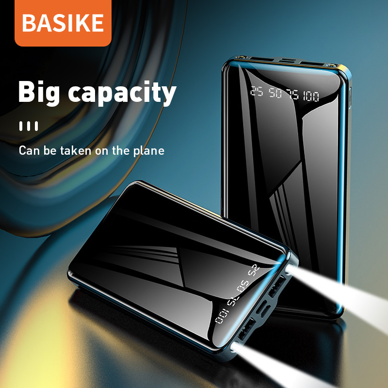 Sạc dư phòng 10000MAh BASIKE PT133p dung lượng lớn Bộ Sạc Dự Phòng di động với màn hình LED kỹ thuật số cho iphone samsung poco oppo realme Đầu vào kép đầu ra kép