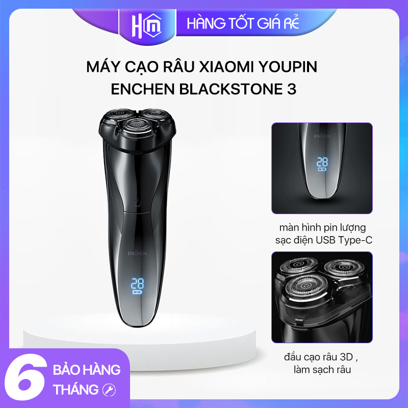 Máy Cạo Râu Enchen BlackStone 3 cạo râu ướt & khô chống nước IPX7