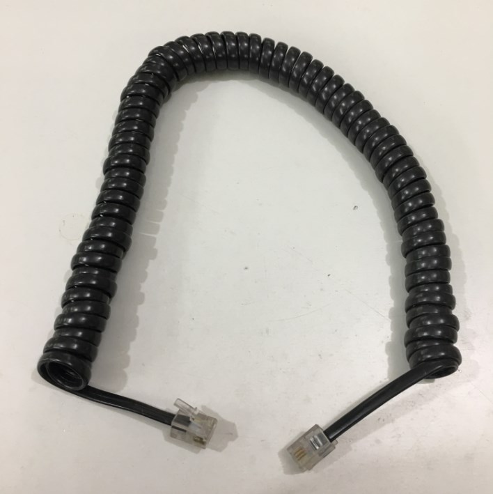 Dây Cáp điện thoại bàn RJ9 dây xoắn Black Length 2M