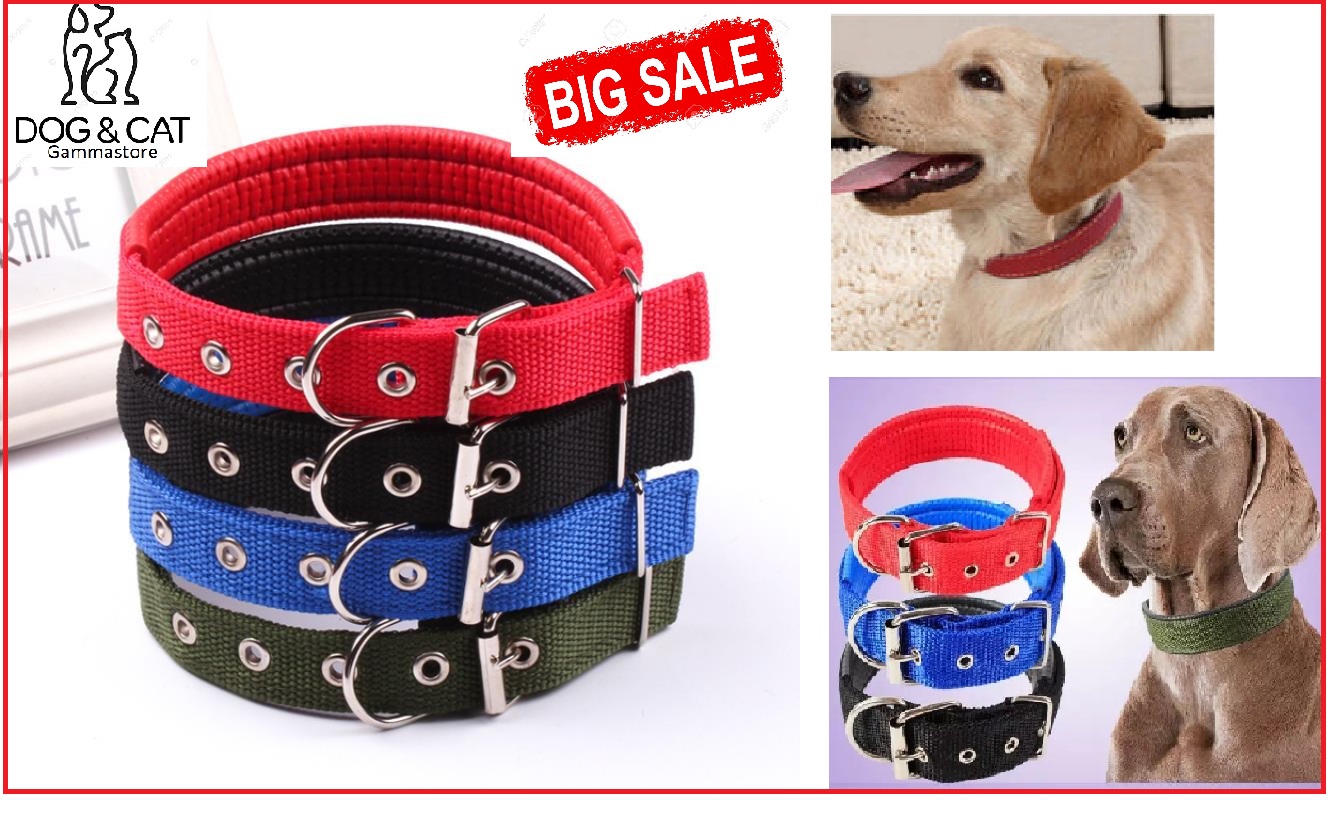 Vòng cổ chó mèo thú cưng dù có đệm-móc khóa siêu chắc chắn-gammastore