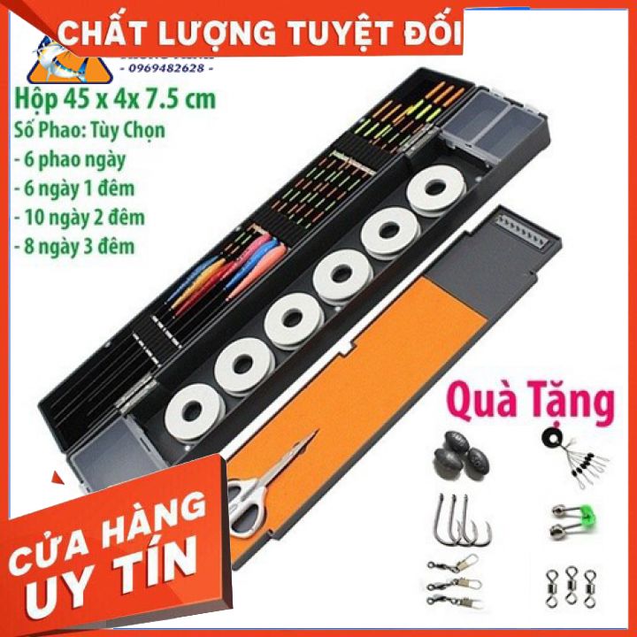 Hộp đựng phao câu đài 45cm [Tùy chọn số phao] câu ngày đêm đầy đủ, phao nano chống sóng cao cấp, câu đài cá chép, phụ kiện câu đài
