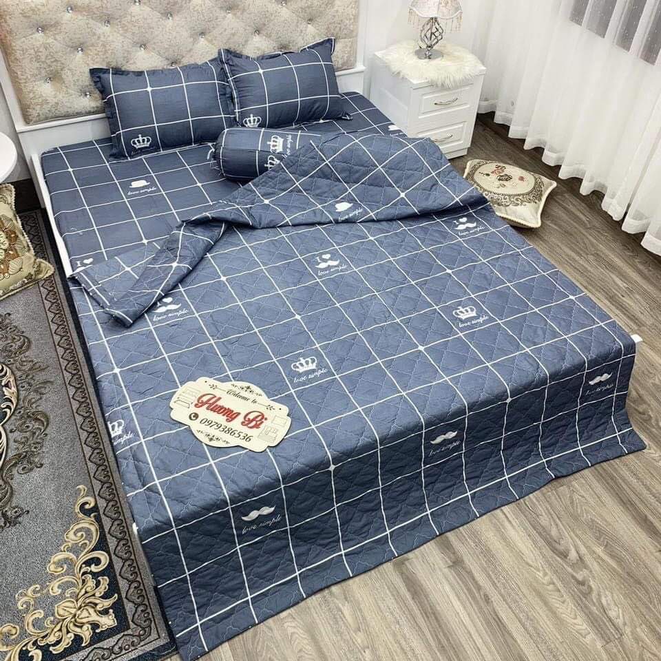 Bộ ga gối 3 món poly cotton -1 ga 2 vỏ gối