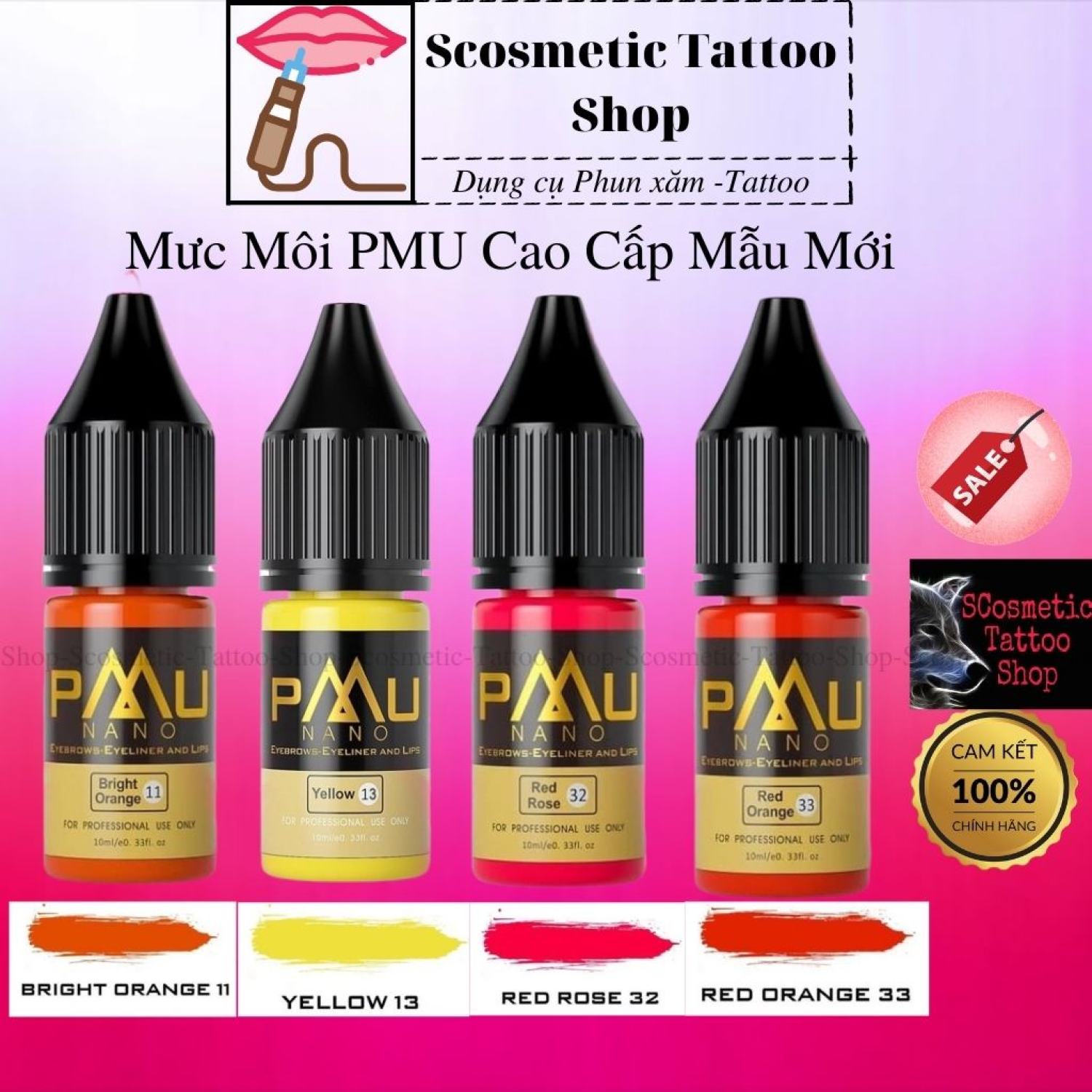 Mực nano pmu cao cấp phun xăm mày môi mí-10ml