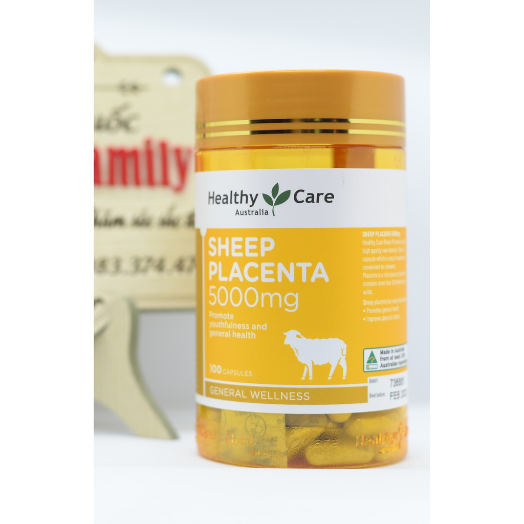 Nhau Thai Cừu [Úc] Sheep Placenta Healthy Care 5000Mg - 100 Viên