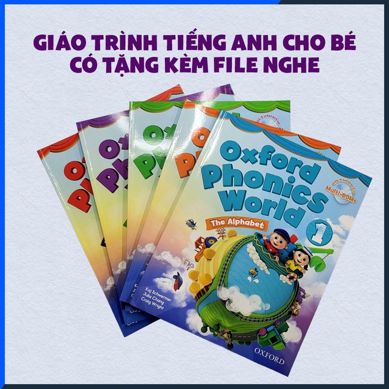 Oxford Phonic World level 1 đến 5 tặng kèm file nghe cho bé