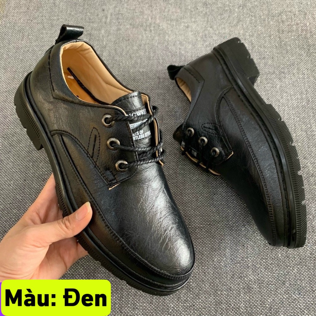 Giày da nam HQC SHOES chất liệu da bò napan dầy dặn phong cách trẻ trung năng động HQ012
