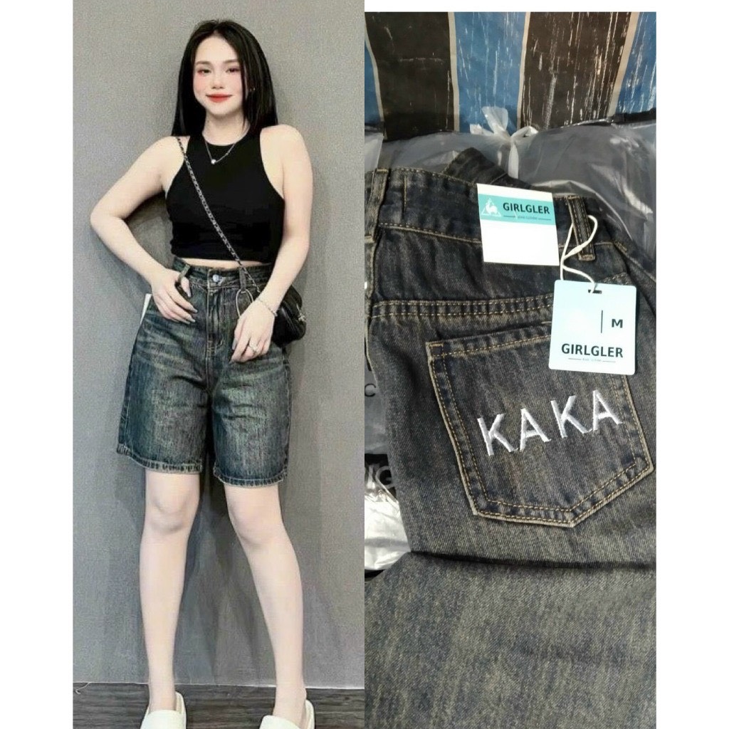 Quần short jeans ngố nữ cạp cao rách bụi tạo kiểu 2 bên chuẩn form tôn dáng -chất jeans bò dày mịn đẹp