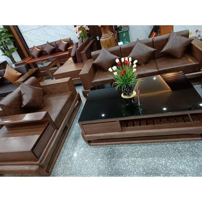 Sofa Gỗ Phòng Khách Hiện Đại- Mẫu Mới 2021 Kèm Đệm .