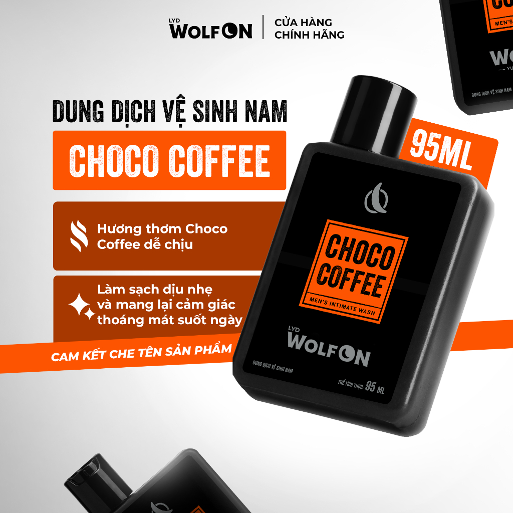  Dung Dịch Vệ Sinh Nam Giới Wolf ON Choco Coffee Ngọt Ngào Sạch Thơm Cuốn Hút 95ml 