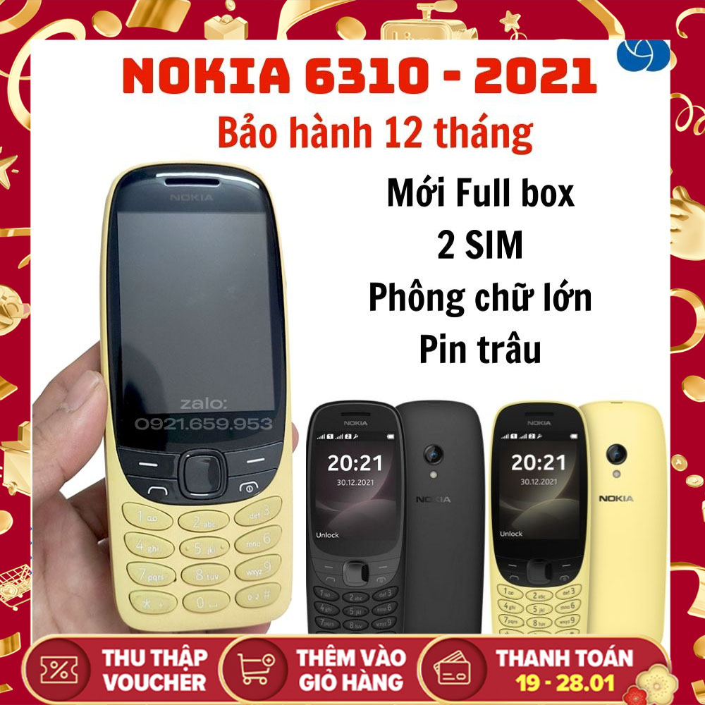 Điện thoại 2 sim Nokia 6310 pin trâu cho người già