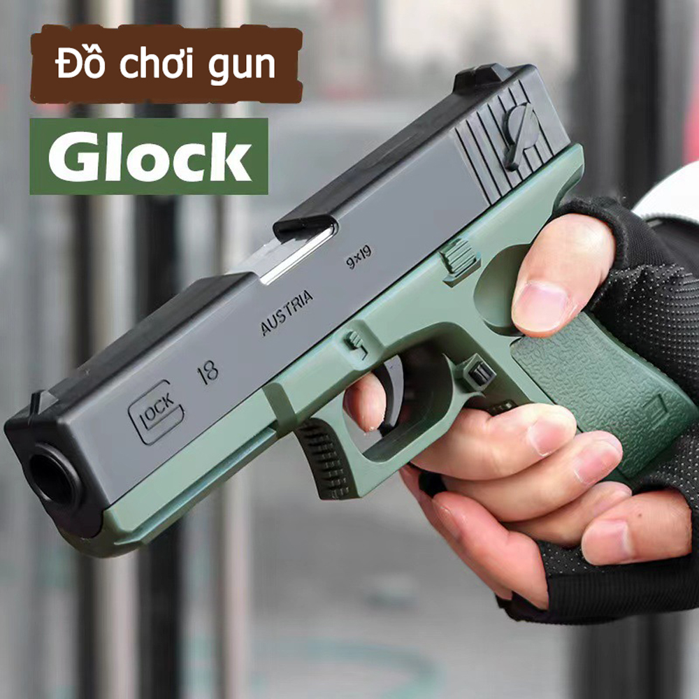 Đồ chơi trẻ em Súng bắn Đạn mềm Glock Seri Mới Nhất Dính Xốp Dùng Cơ Vận