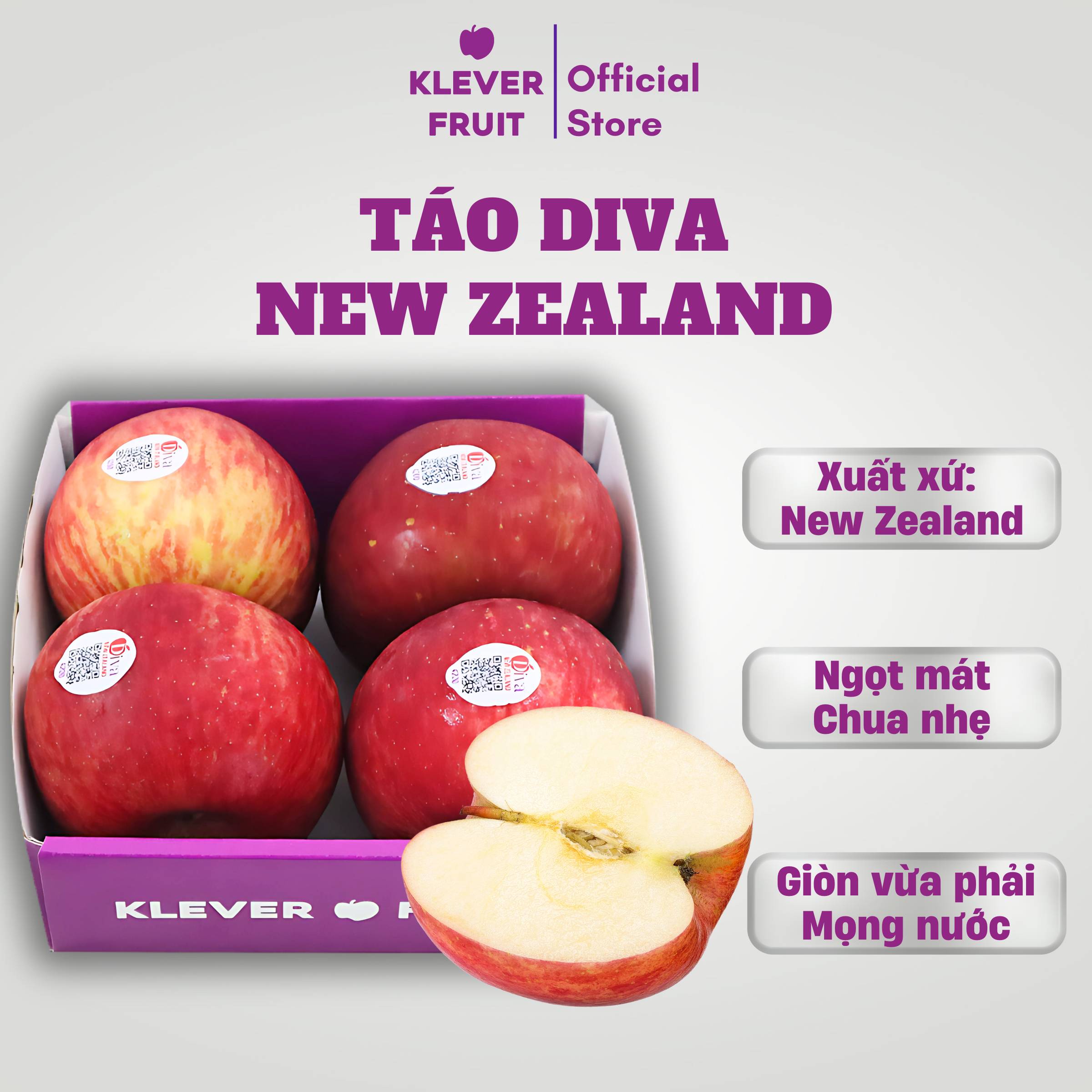 Táo Diva New Zealand Nhập Khẩu - Klever Fruit