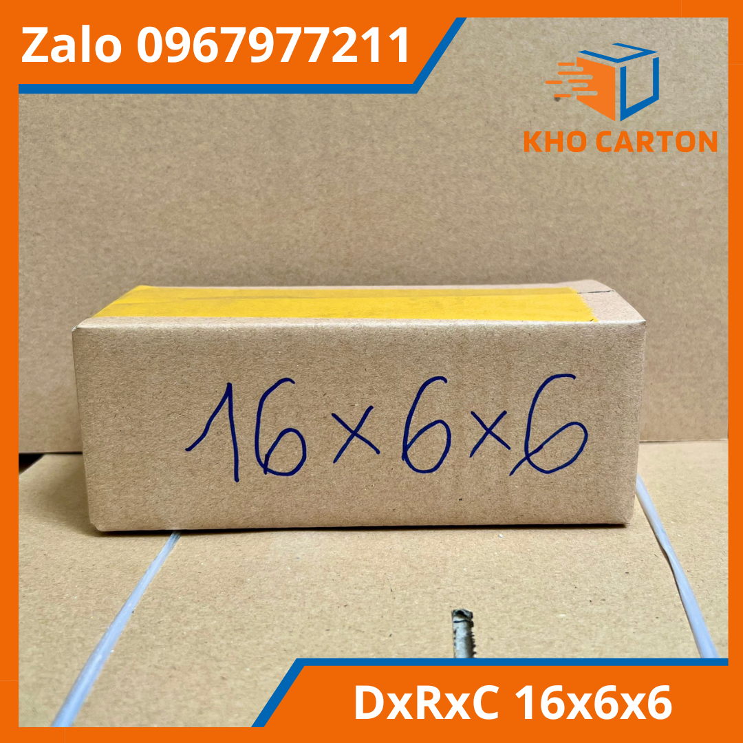 10 hộp carton 16x6x6 - hộp đóng hàng, hộp ship cod 16x6x6