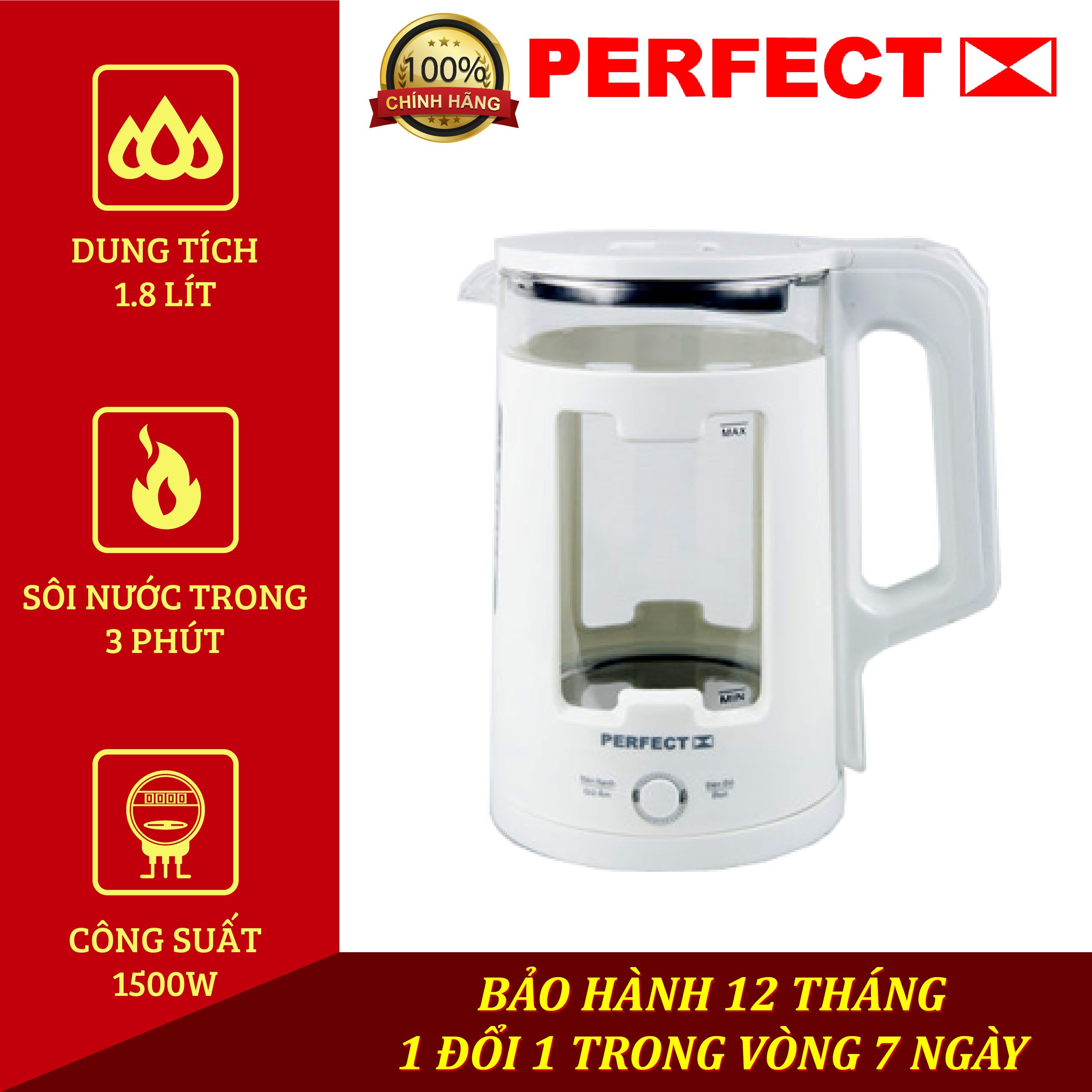 Bình đun giữ nhiệt siêu tốc perfect pf-bd68