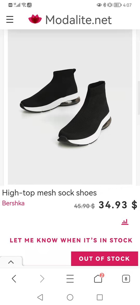 Giày bershka chính hãng cao cổ cho nữ