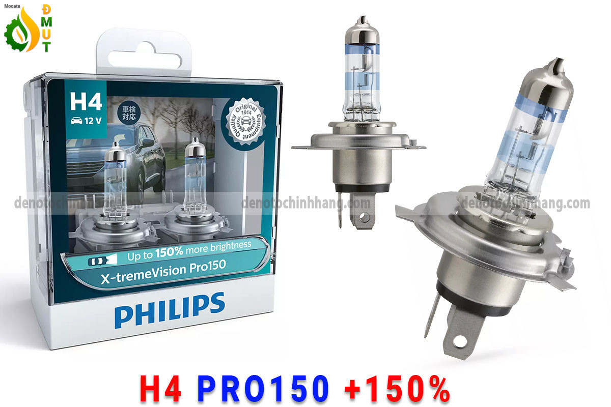 Đèn oto siêu sáng h4 halogen philips x-tremevision pro150