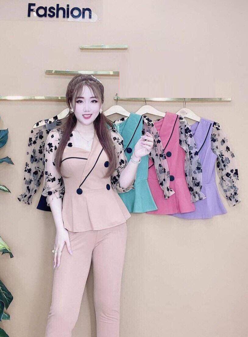 Set đồ bộ thời trang với chất liệu thun cát hàn mền mại.( sze 45- 65kg)