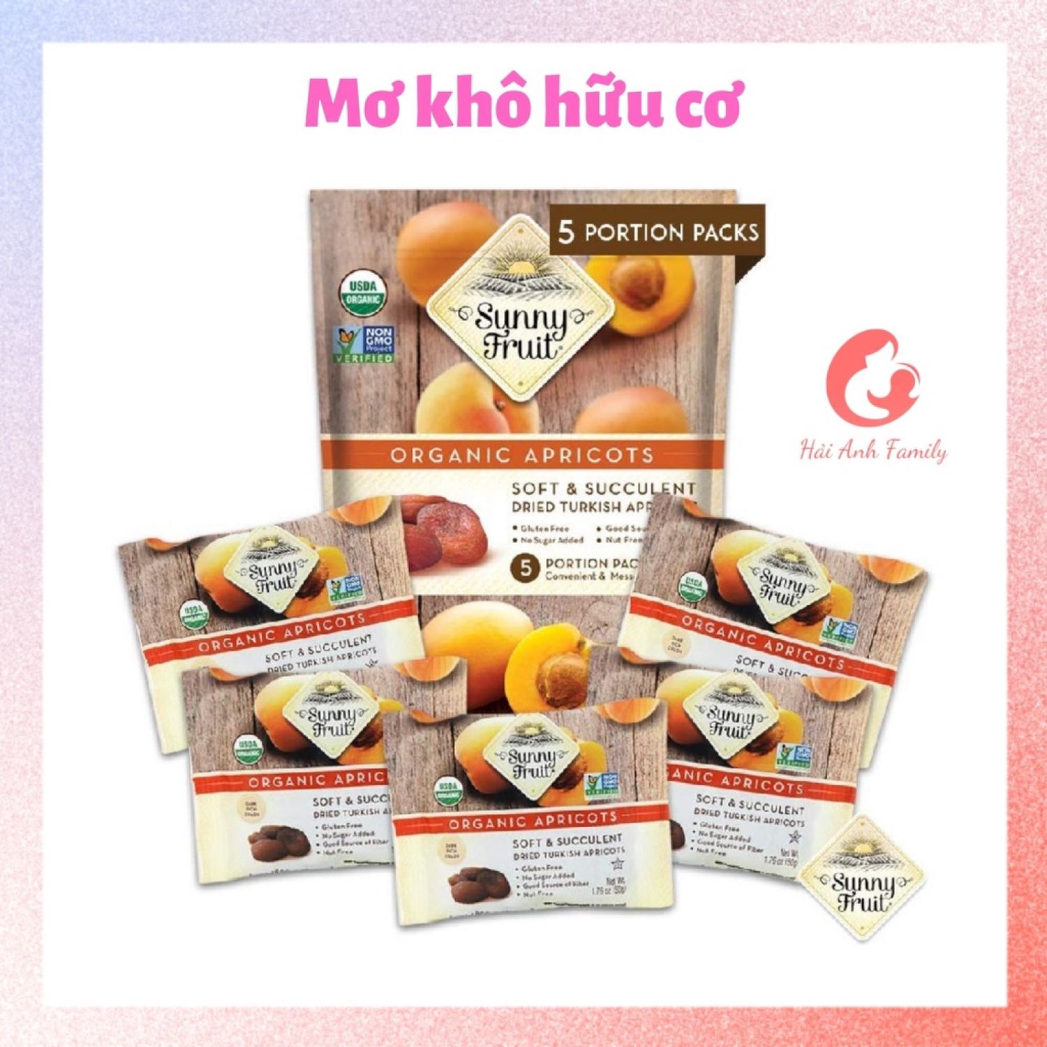 Mơ khô hữu cơ sunny fruit 250g