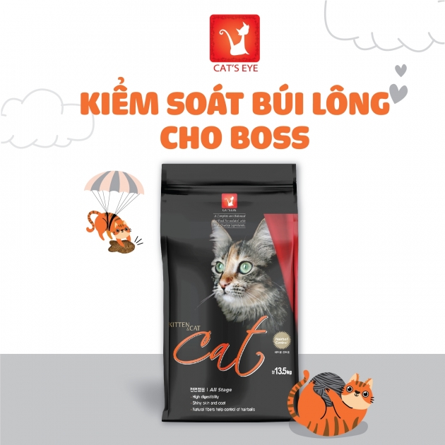 Thức ăn hạt cho mèo cat's eye 13.5 kg - hàn quôc chính hãng