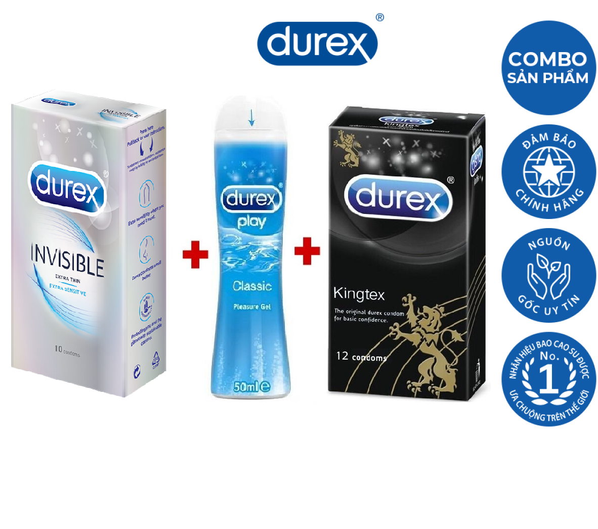 [ COMBO ] Bao Cao Su Durex Invisible 12s  + Gel Bôi Trơn Classic 50ml + Durex Kingtex 12s - CHE TÊN SẢN PHẨM KHI GIAO HÀNG