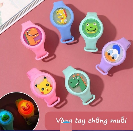 Vòng đeo tay tinh dầu đuổi muỗi silicon phát sáng cho bé