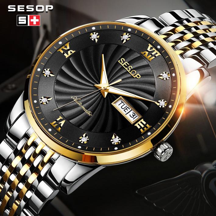 Đồng hồ nam sesop aidan - đồng hồ cao cấp - đồng hồ thời trang - kính tráng sapphire - dây vỏ thép không gỉ - mẫu mới