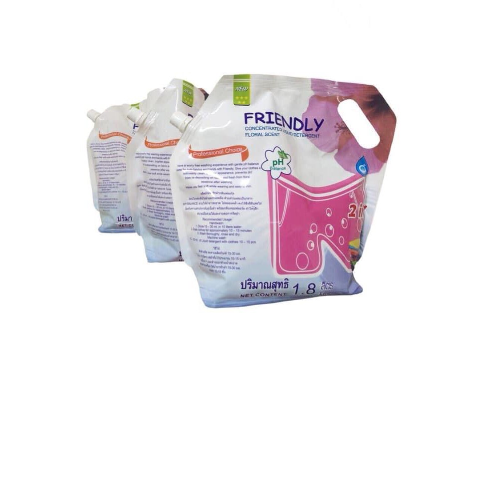 Nước giặt xả gia đình 2 in 1 Friendly túi 1800ml thái lan