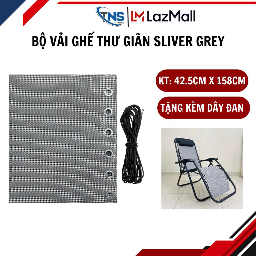 [MÀU XÁM SỌC 2026]  Vải thay thế ghế xếp thư giãn tặng kèm bộ dây đan. Chất vải dày dặn may viền 3 lớp chịu lực cực tốt. Tone mới sang trọng đẹp mắt tạo điểm nhấn cho không gian sống của bạn