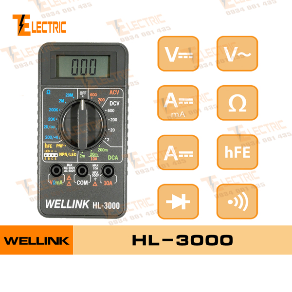 Wellink hl - 3000 đồng hồ đo điện đo vạn năng bỏ túi wellink hl 3000