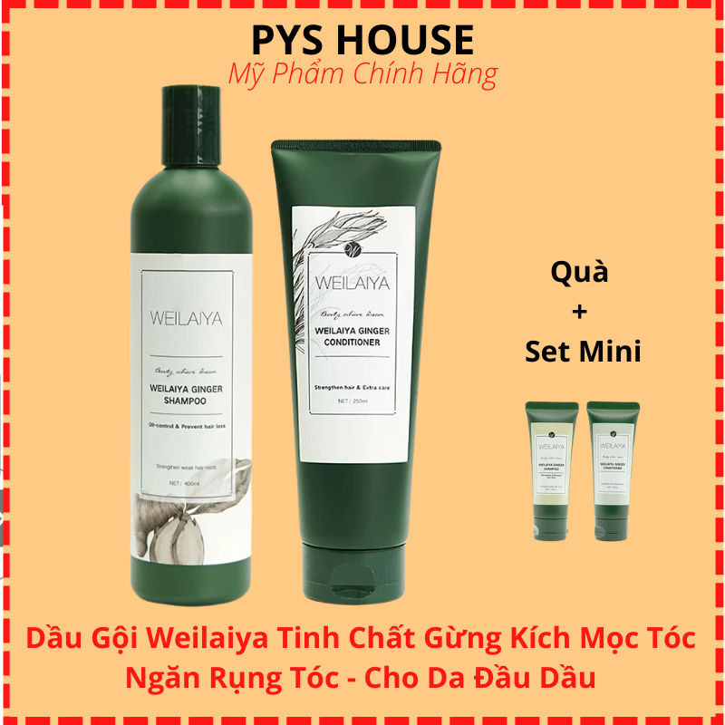 Cặp dầu gội gừng trắng 400ml dầu xả gừng trắng 250ml kích mọc tóc
