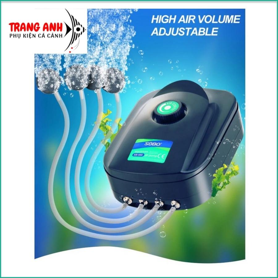 Máy sủi oxy 4 vòi sobo sb-948 , máy sủi siêu êm cho bể cá cảnh