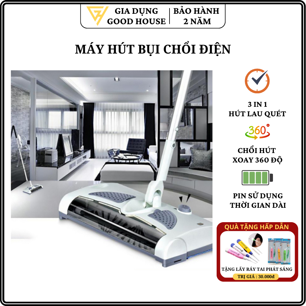 Máy hút bụi, chổi điện lau hút bụi đa năng không dây xạc điện, 3 trong 1. Bảo hành 2 năm, lỗi đổi mới trong 7 ngày.