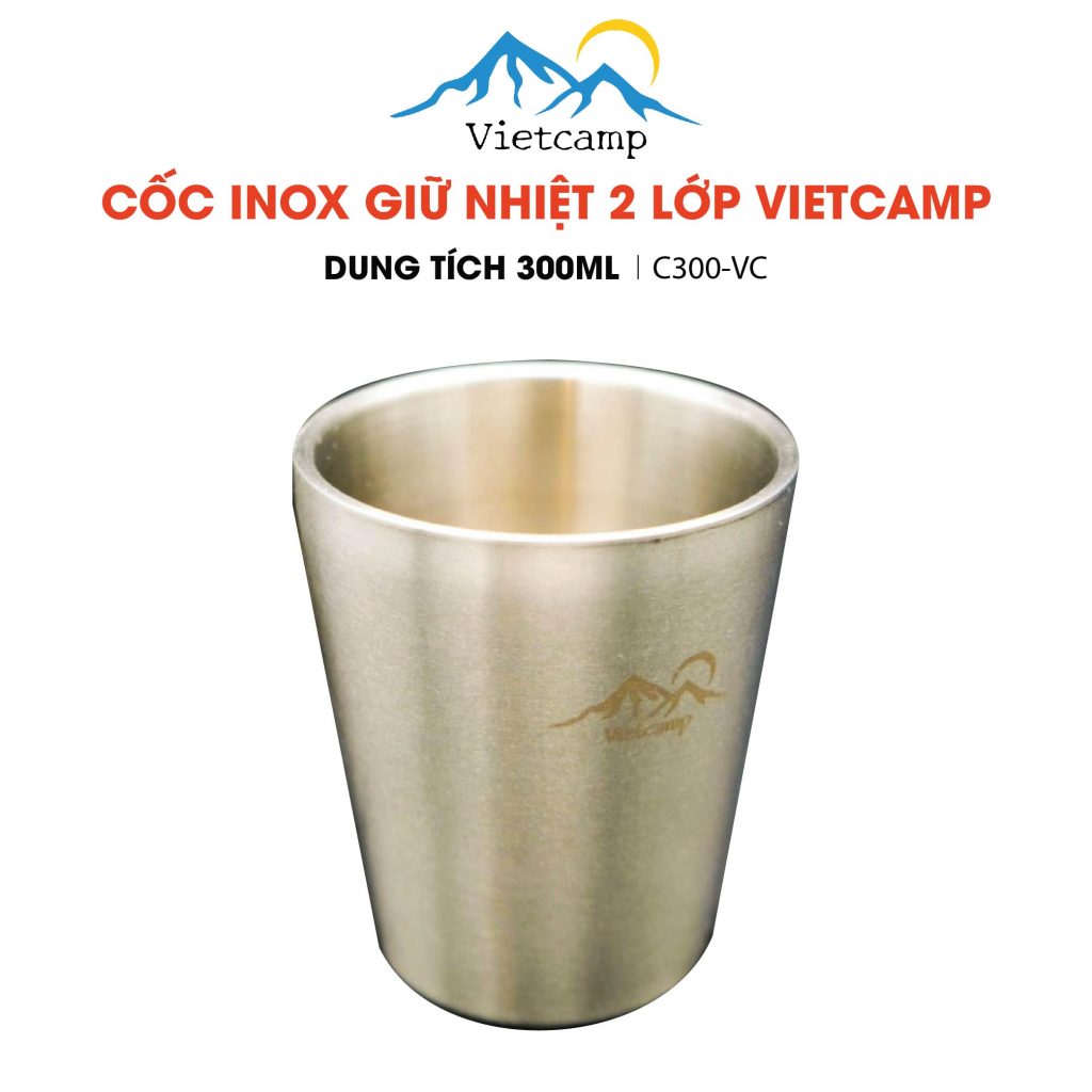 Cốc cách nhiệt inox 2 lớp Vietcamp 300ml