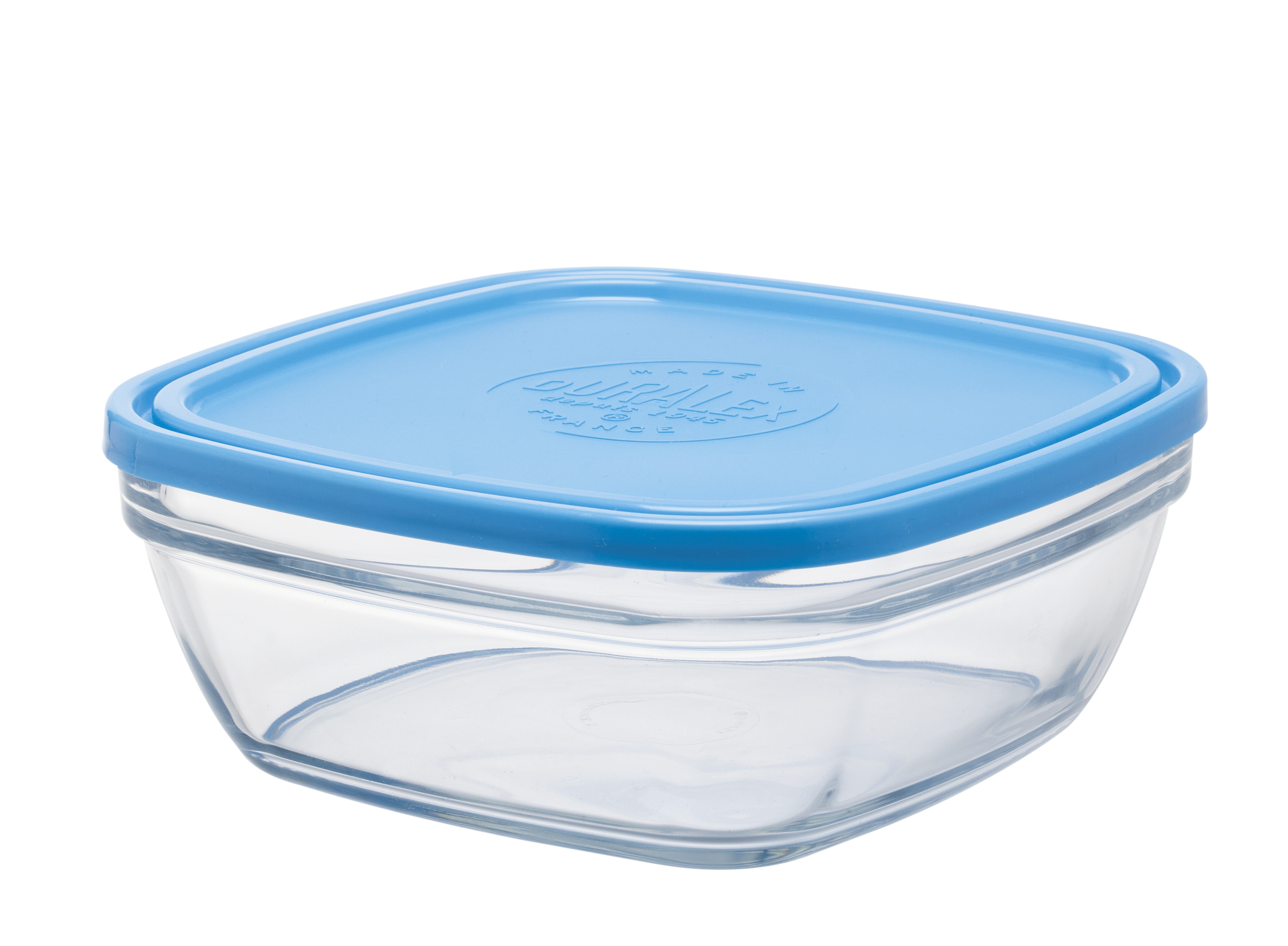 Hộp thực phẩm D9023A Duralex - Freshbox Nắp Xanh Blue 2000ml Thủy tinh cường lực cao cấp Pháp