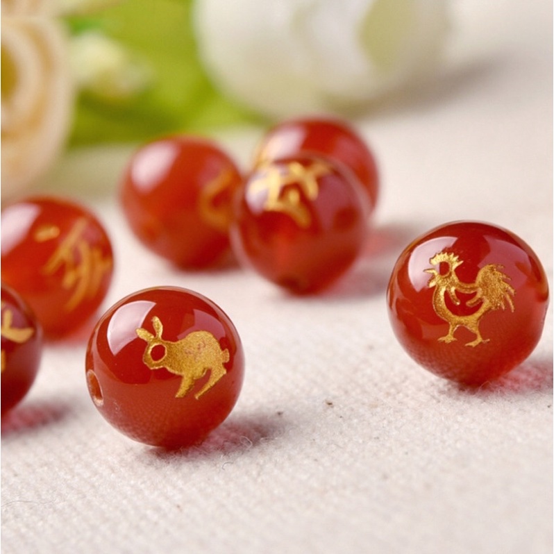 Hạt agat 12 con giáp làm vòng tay