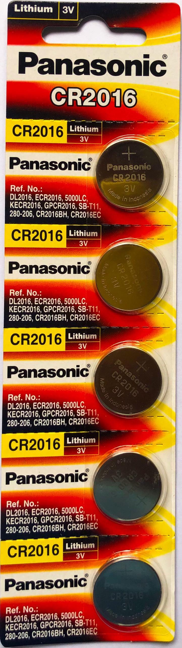 Vỉ 5 Viên CR2016 Panasonic Made In Indonesia 3V