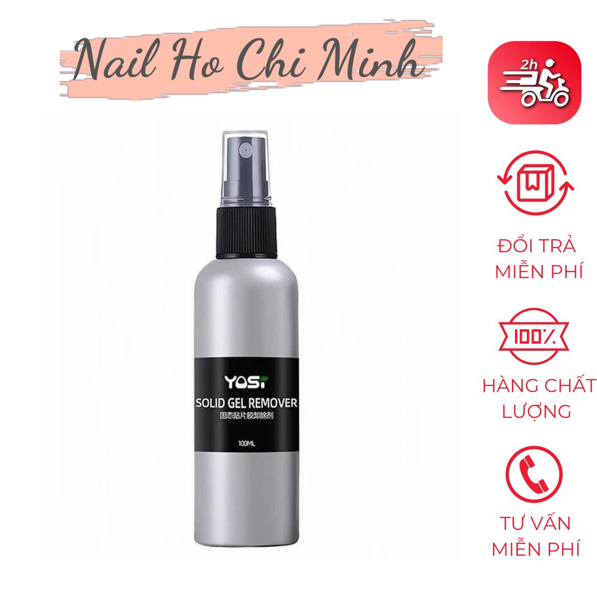 [Ưu Đãi Sản Phẩm Mới] Xịt tháo móng giả YOSI chính hãng 100ml - Nước tháo móng úp bằng base, gel, tan keo nhanh chóng, không nóng xước móng
