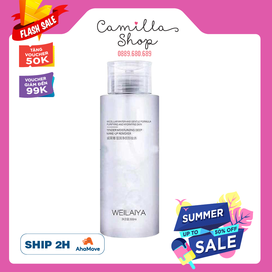 Nước tẩy trang WEILAIYA-  cấp ẩm và làm sạch da không cồn