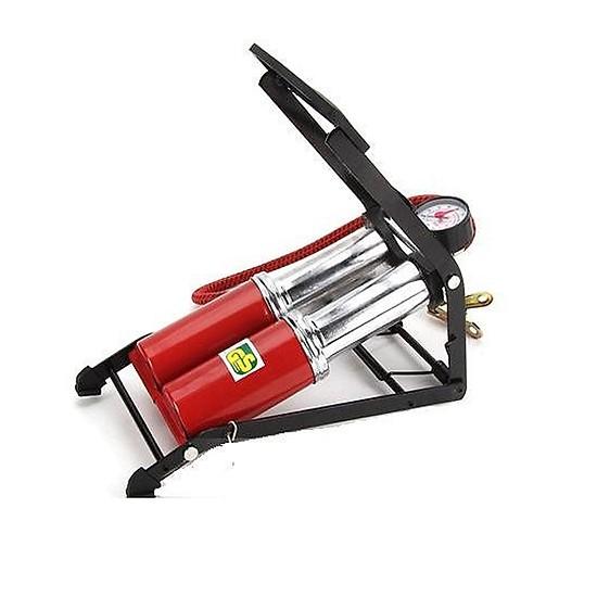 Bơm hơi đạp chân 2 nòng  - Bơm hơi đạp chân mini 2 ống bơm ô tô xe máy